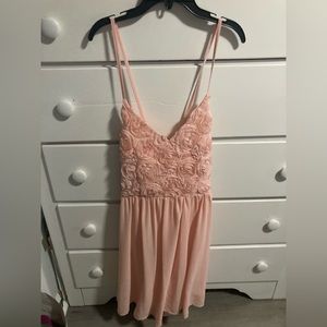 Ya Los Angeles Dress Woman's Light Pink Crossover Strap Fit and Flare Size Large